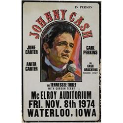 Johnny Cash McElroy Auditorium Concert Poster