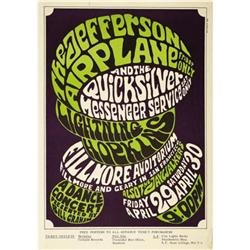 Jefferson Airplane Fillmore Concert Poster, BG-4