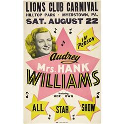 Mrs. Hank Williams Hilltop Park Concert Poster