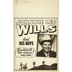 Johnnie Lee Wills and his Boys Concert Window Ca
