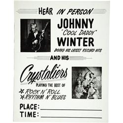 Johnny Winter and the Crystaliers Concert Poster