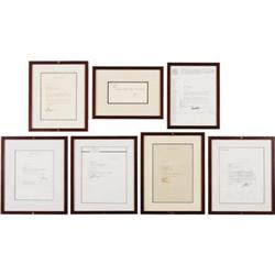 Seven Framed Signed Letters from CENSORED Club