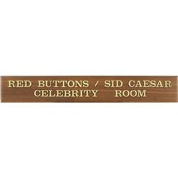 Red Buttons/Sid Caesar Celebrity Room Sign