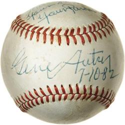 Gene Autry Signed Baseball to Buddy Ebsen