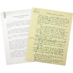 Buddy Ebsen Handwritten and Typed Essay