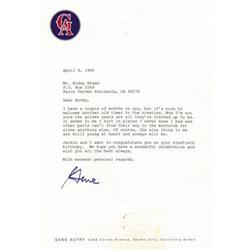 Letter to Buddy Ebsen From Gene Autry on Ebsen's