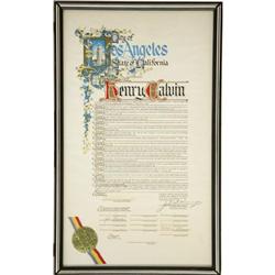 Henry Calvin Framed Award and Photo Book