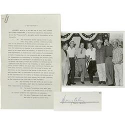Henry Calvin's Signed Disney Contract and a Phot