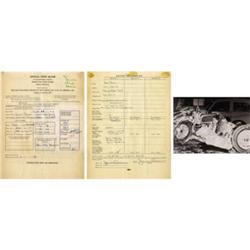 James Dean's Signed Form for Tragic Final Race