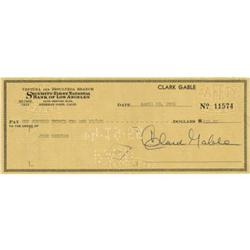 Clark Gable Signed Check