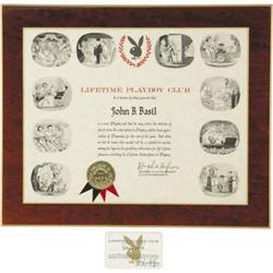 Playboy Liftetime Subscription and Hefner Sig.