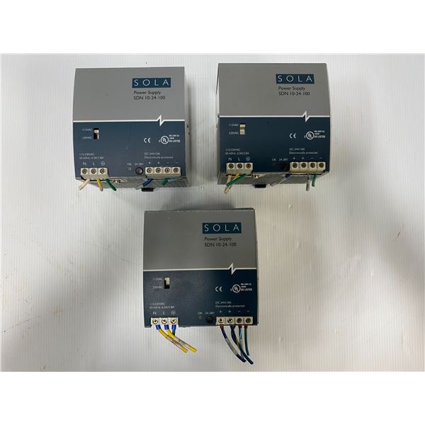 (3) Sola # SDN 10-24-100 Power Supplies