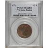1773 1/2P Virginia Halfpenny, Period MS64 Red