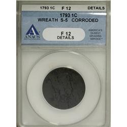 1793 1C Wreath Cent Fine 12 Details S-5