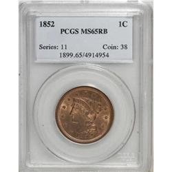 1852 1C MS65 Red and Brown PCGS