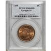 Image 1 : 1855 1C Upright 5s MS64 Red PCGS