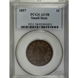 1857 1C Small Date AU58 PCGS