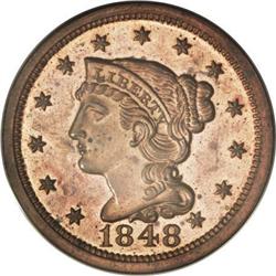 1848 1C PR64 Red and Brown PCGS