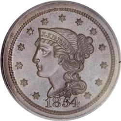 1854 1C PR66 Brown PCGS