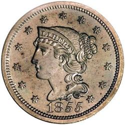 1855 1C PR66 Brown PCGS