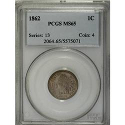 1862 1C MS65 PCGS