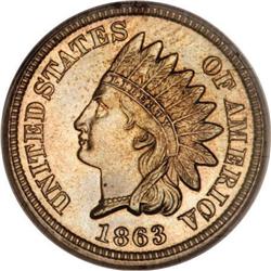 1863 1C MS66 PCGS