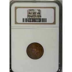 1870 1C MS65 Red and Brown NGC