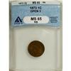 Image 1 : 1873 1C Open 3 MS65 Red and Brown ANACS