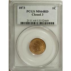 1873 1C Closed 3 MS64 Red PCGS