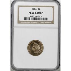 1862 1C PR64 Cameo NGC