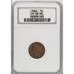 1868 1C PR65 Red and Brown NGC