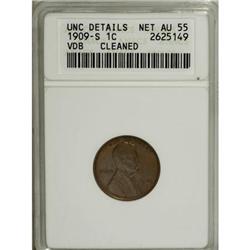 1909-S VDB 1C--Cleaned--ANACS. Unc Details, Net