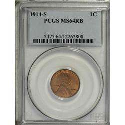 1914-S 1C MS64 Red and Brown PCGS