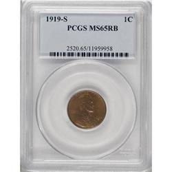 1919-S 1C MS65 Red and Brown PCGS