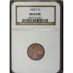 1920-S 1C MS65 Red and Brown NGC
