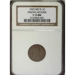 1922 No D 1C Strong Reverse Fine 15 NGC