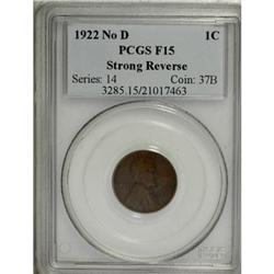 1922 No D 1C Strong Reverse Fine 15 PCGS