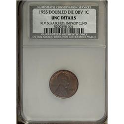 1955 1C Doubled Die Obverse--Reverse Scratched,