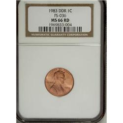 1983 1C Doubled Die Reverse MS66 Red NGC