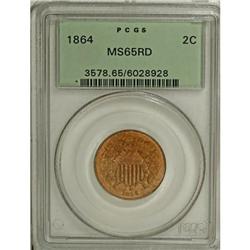 1864 2C Large Motto MS65 Red PCGS
