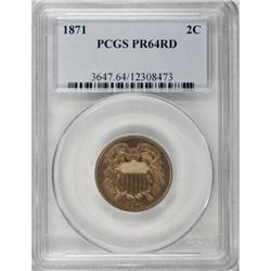 1871 2C PR64 Red PCGS
