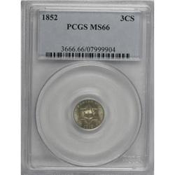 1852 3CS MS66 PCGS