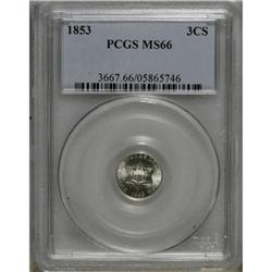 1853 3CS MS66 PCGS