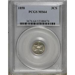 1858 3CS MS64 PCGS