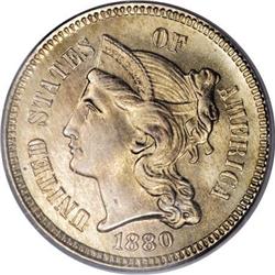 1880 3CN MS67 PCGS