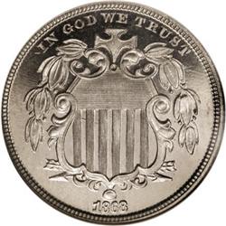 1868 5C PR66 Cameo NGC
