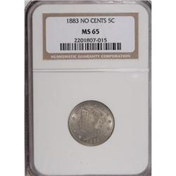 1883 5C No Cents MS65 NGC