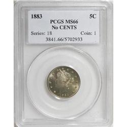 1883 5C No Cents MS66 PCGS