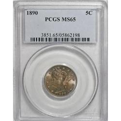 1890 5C MS65 PCGS