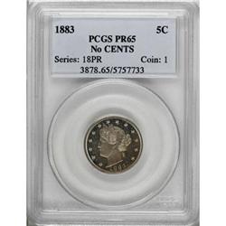 1883 5C No Cents PR65 PCGS